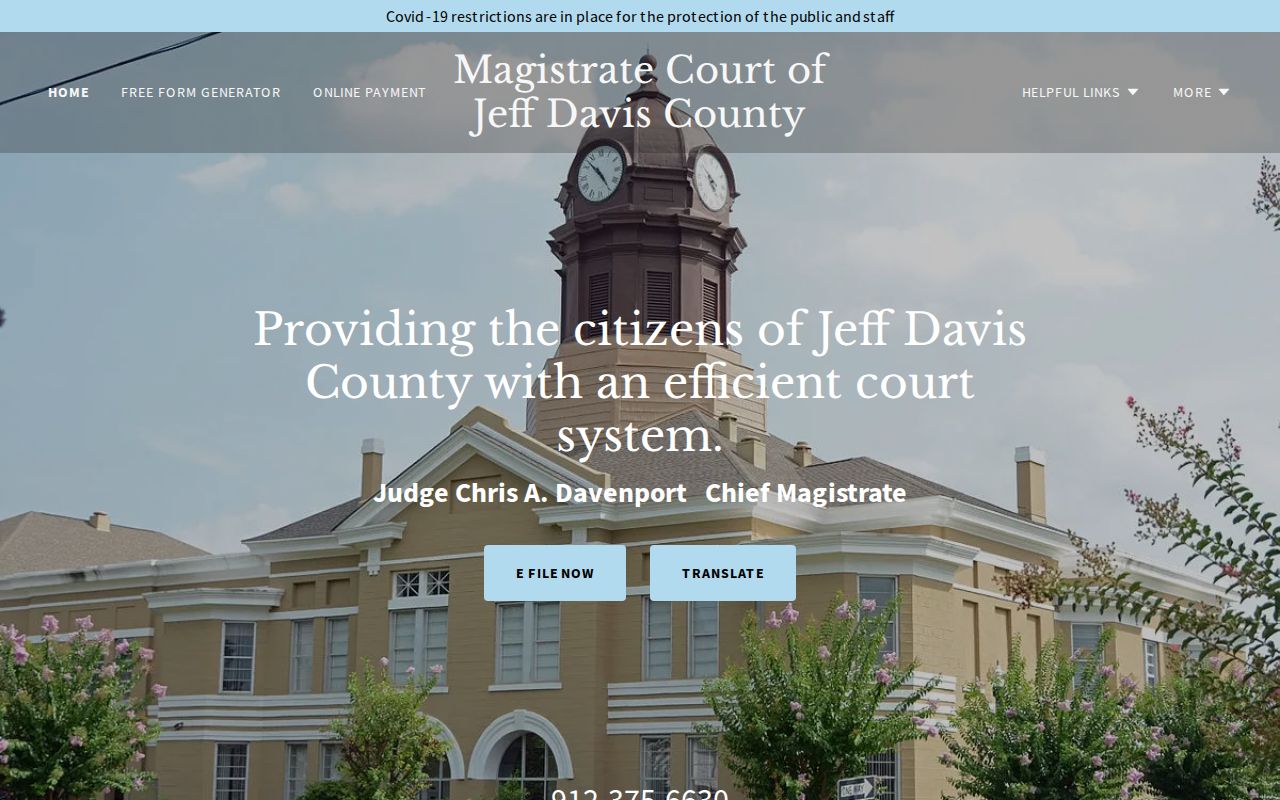 Jeff Davis Magistrate Court warrant jurisdiction page