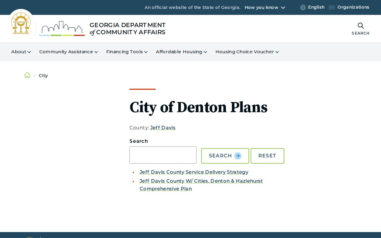 Official Denton planning-document index and city context
