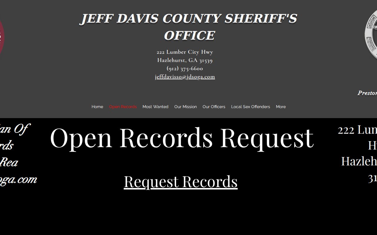 Jeff Davis County warrant records open records channel